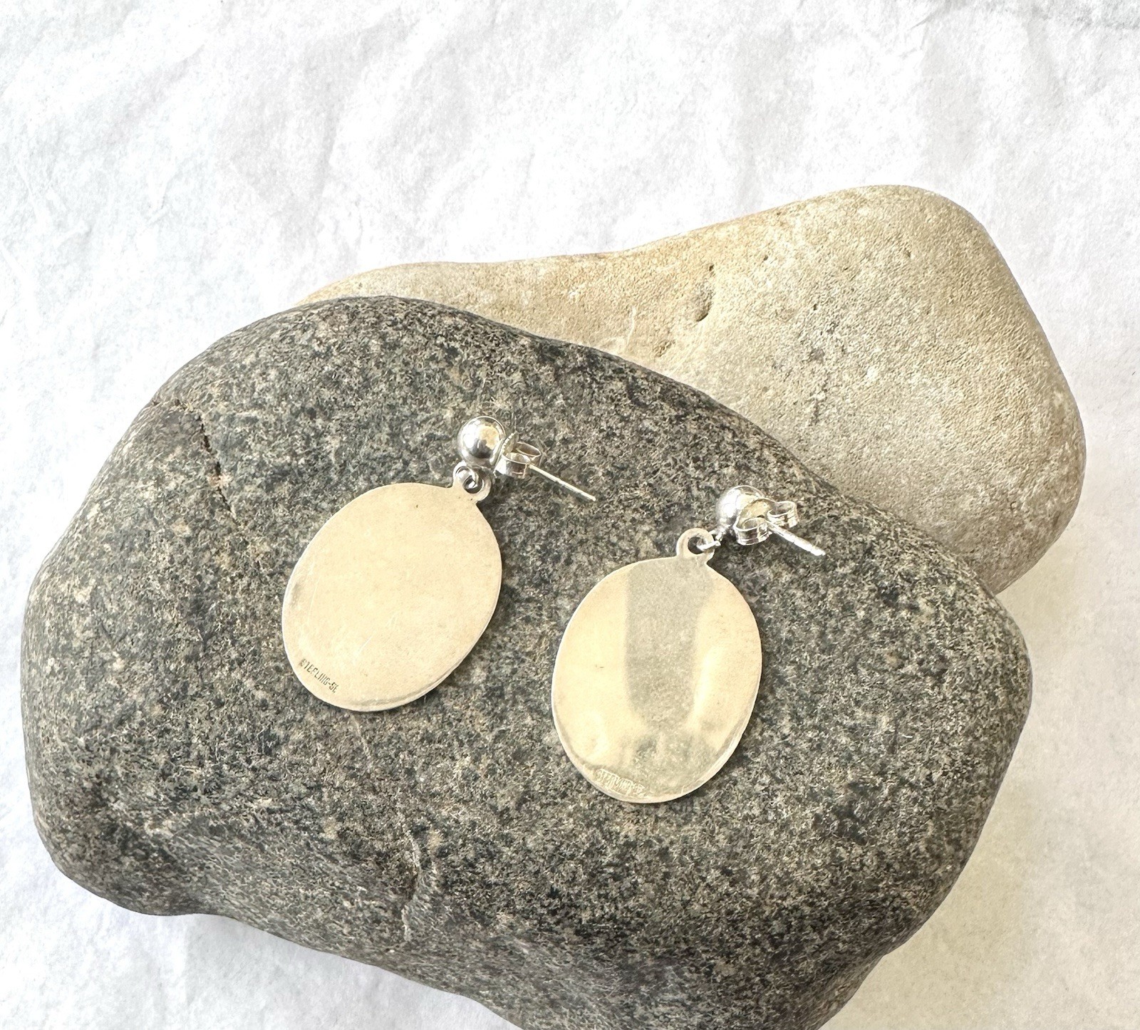 Monogram Sterling Silver Initials Disc Earrings - image 2