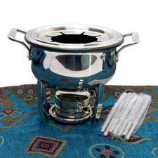 Fondue Pot 2 Quart Capacity Oval All-Clad Stainless Steel for Cheese, Chocolate