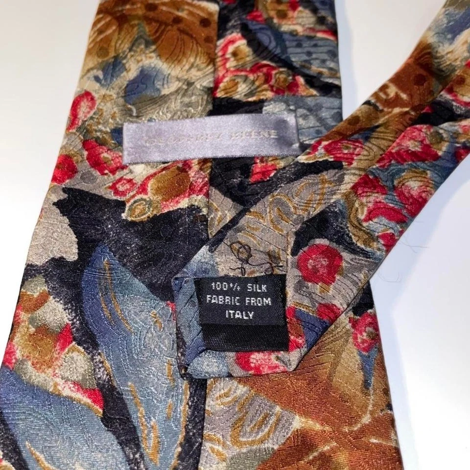 Geoffrey Bean seda hecho en Italia multicolor floral vintage corbata accesorios Foto 3 de 4