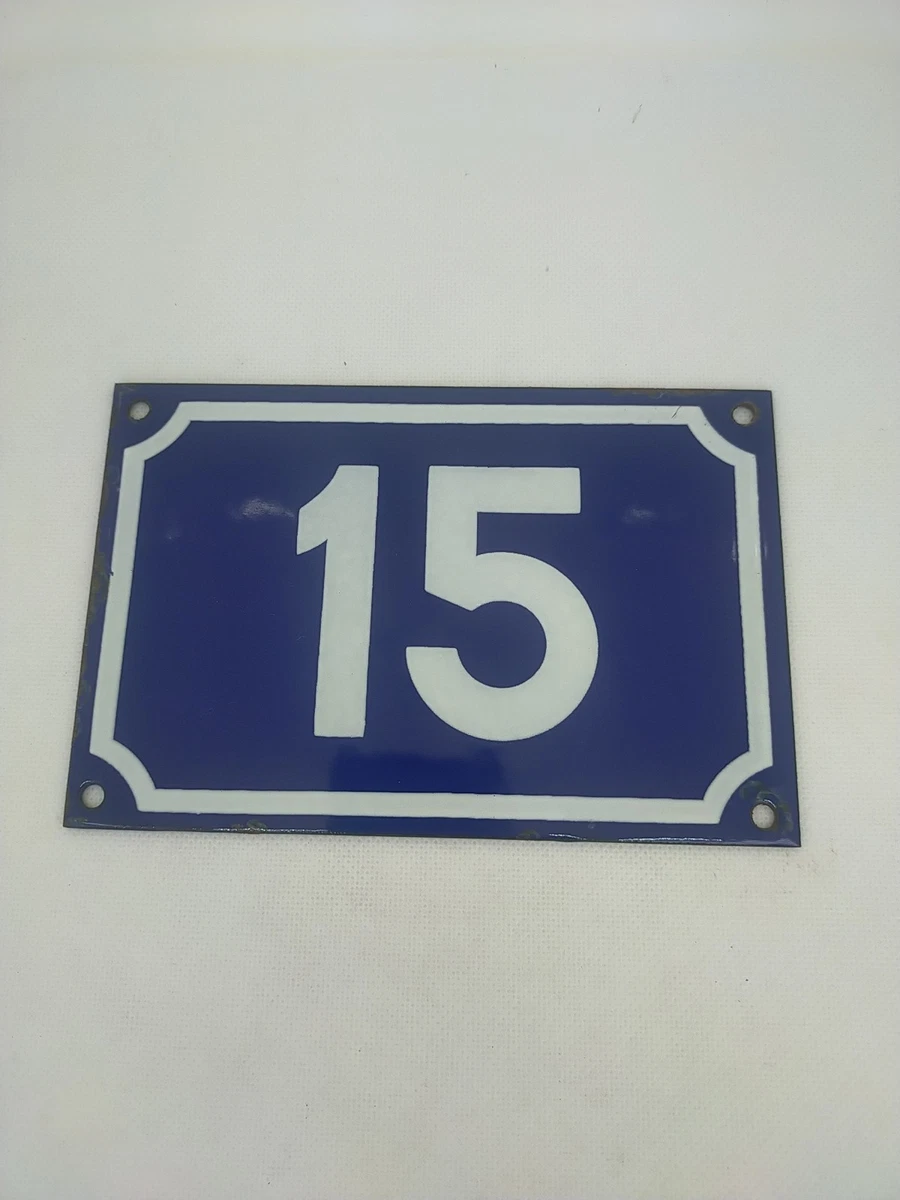 Plaque émaillée Numéro De Rue 45 – Bleue, 10x15 Cm – Intérieur/extérieur