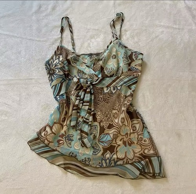 #ad #ad Bohomian Y2K Floral Print Tank Top $26.00