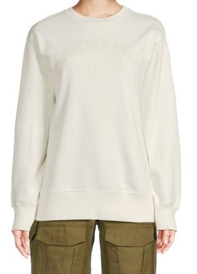 Givenchy Paris Embroidered Logo Cotton Sweater Sweatshirt Xs Unicorn Horse Ivory