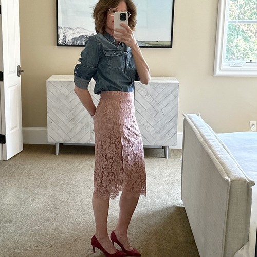 DOLCE & GABBANA Lace Pencil Skirt Dusty Rose IT38 - Bild 3 von 10