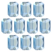 10Pcs Rectangle Crystal Glass Beads, Faceted Glass Beads, Dark Blue
