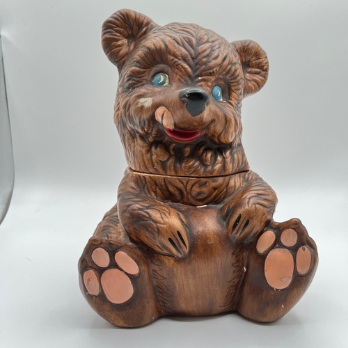 Gilner Brown Bear Cookie Jar 405 USA Ceramic Novelty Kitchen Decor 11" Vintage