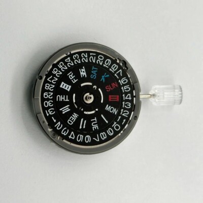 Automatik Uhrwerk Uhr Kaliber NH36A schwarze Datumsscheibe Original Seiko