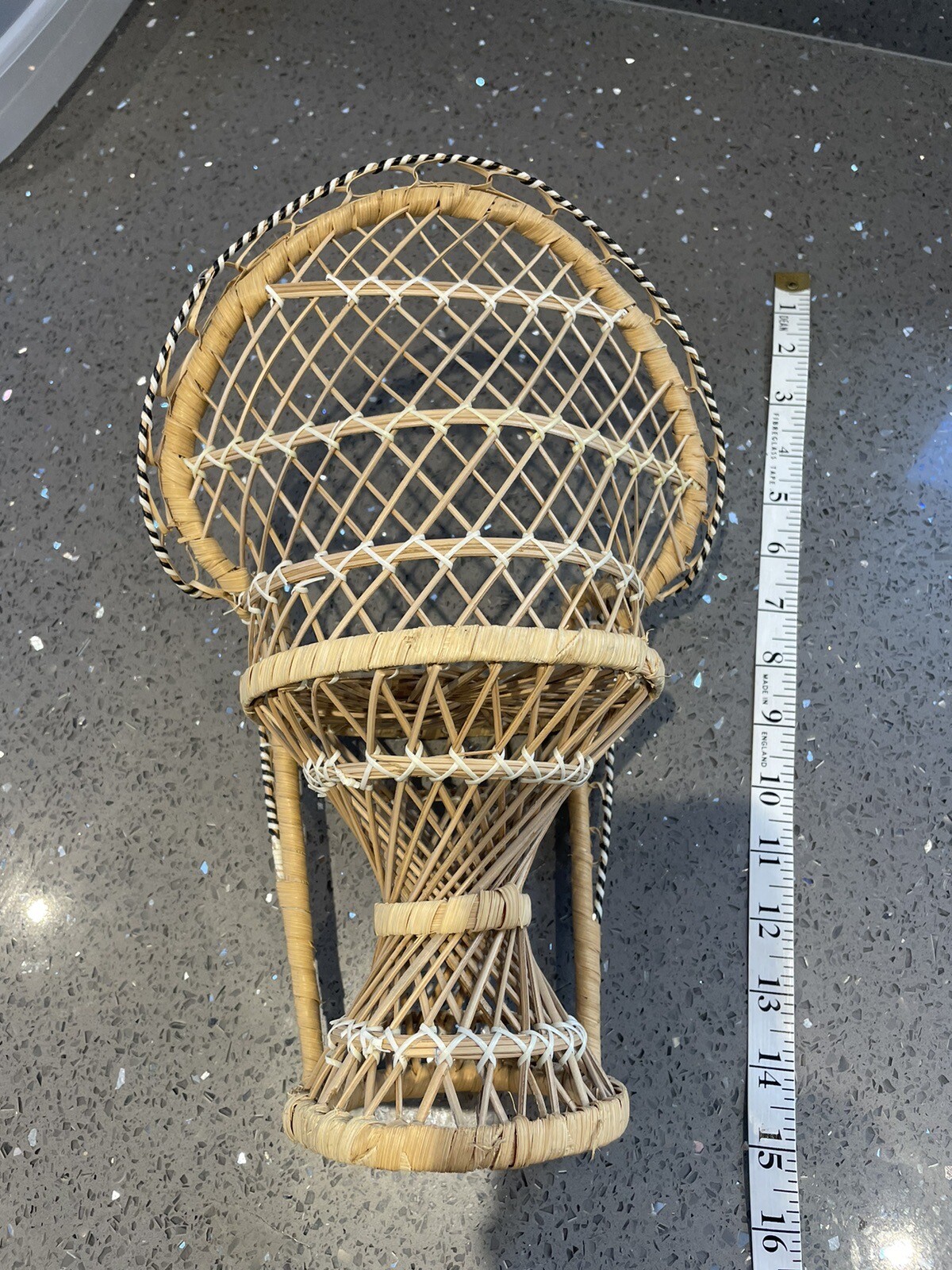 DOLLS/TEDDY 12.5” TALL RATTAN/WICKER PEACOCK CHAIR eBay