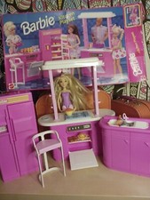 1992 Vtg Barbie Kitchen Playset 7472 Incomplete With Original Box