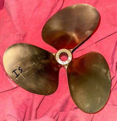 OJ XMP 13 x 11  Inboard Nibral Propeller 3 Blade Left Hand Splined Shaft (I5)