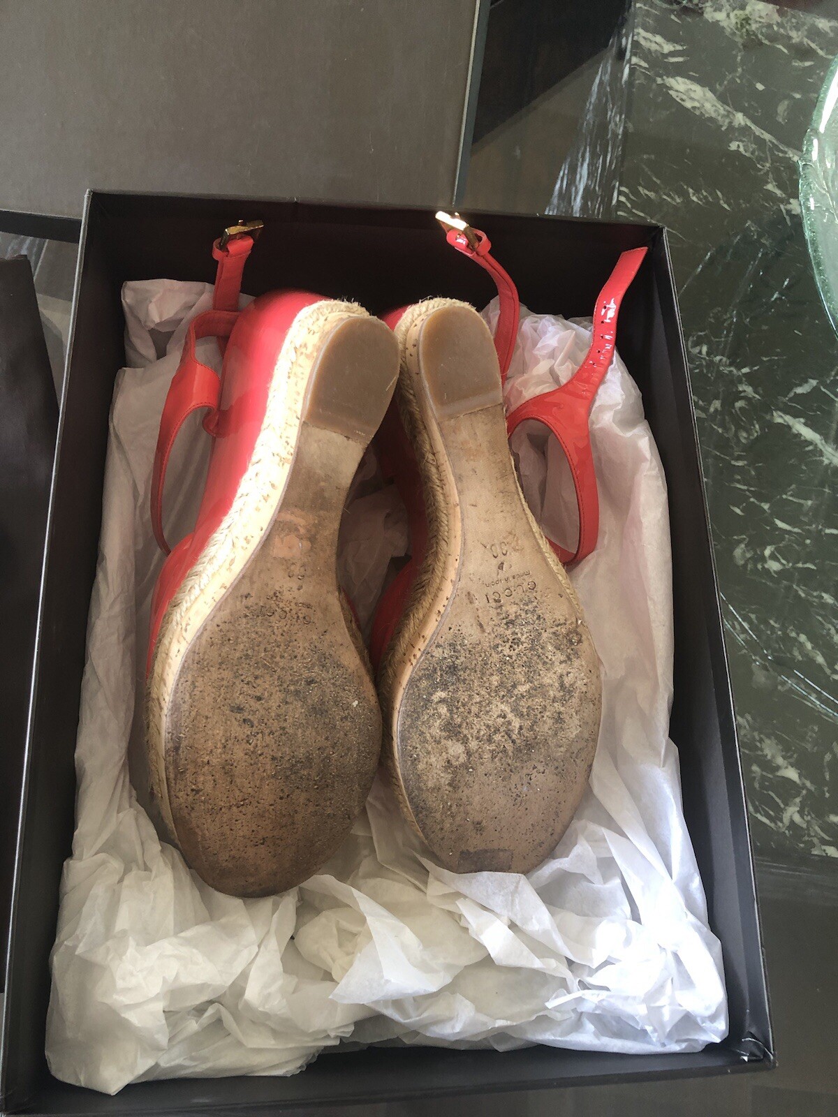 GUCCI guccissima  sandals Monogram Pattern wedge … - image 12