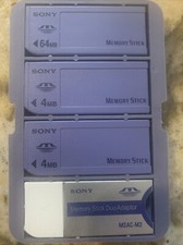 sony memory stick 64mb, 2 4mb Memory Stick Duo Adaptor