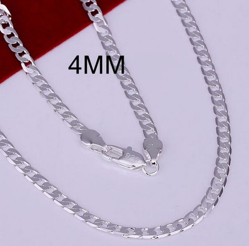 925 Sterling Silver 4mm Curb Chain 22 
