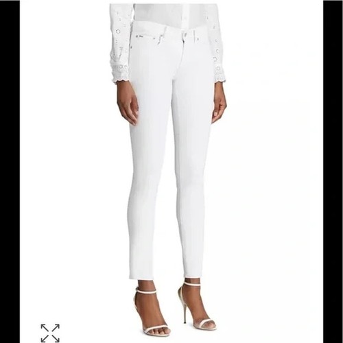 Polo Ralph Lauren- Tompkins Mid-Rise Skinny Crop Jeans, size: 32"x28", White