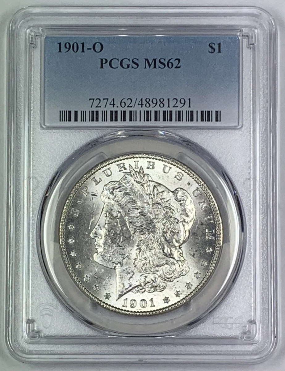 Uncirculated MS 62 Graded 1901 Year Morgan US Dollars (1878-1921