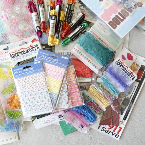 Vintage Stickers Fibers Huge Lot 2 lbs Jolees Paper Bliss Cafe Phrase - Picture 2 of 5