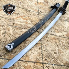 Japanese Samurai Sword KATANA High Carbon Steel Ninja Blade Dragon Tang Wood