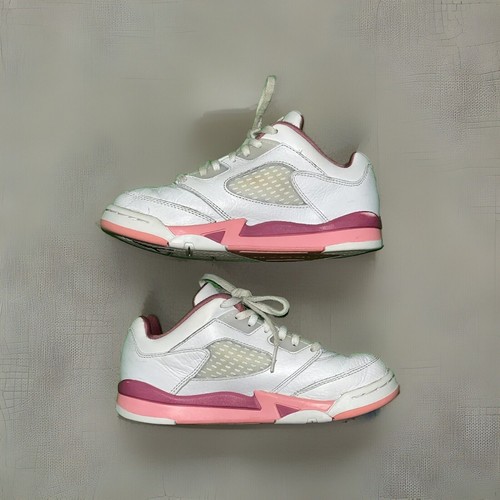 Air Jordan 5 retrò basso realizzato per la sua bacca del deserto DX4389-116 giovane taglia 2Y - Foto 2 di 8