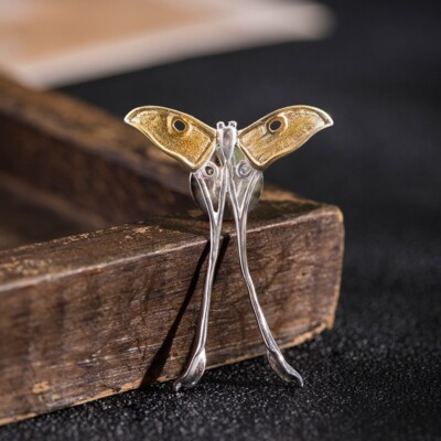 L04 Sterling Silver 925 Butterfly Brooch Pin
