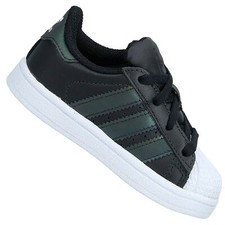 adidas Originals Superstar Kinder Leder Schuhe Turnschuhe Schwarz Weiß 20-26