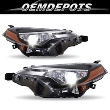Fits 2017 2018 2019 Toyota Corolla L LE CE Left+Right Headlight Assembly W/ LED
