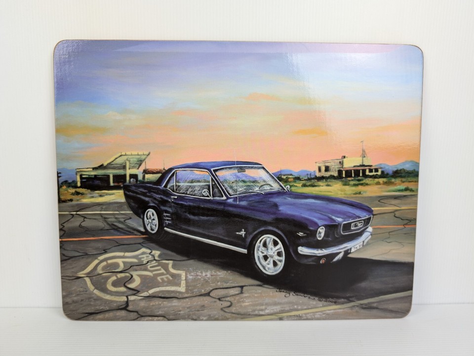 Placemats x6 Muscle Cars Ford Mustang Cork Cinnamon Country Kitchen