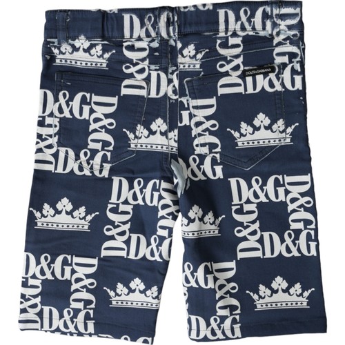 DOLCE & GABBANA Kids Shorts Blue White Crown Cotton Bermuda s. Tag 6yrs 200usd - Picture 3 of 7