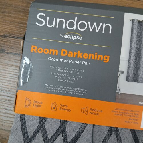 Sundown Eclipse Raum Verdunkelungsvorhang 2 Paneele Paar - grau - 52" B x 63" L - Bild 4 von 6