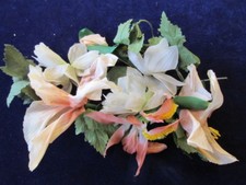 Vintage Millinery Flower Collection Ivory Pink Taupe 2-4" German H2490