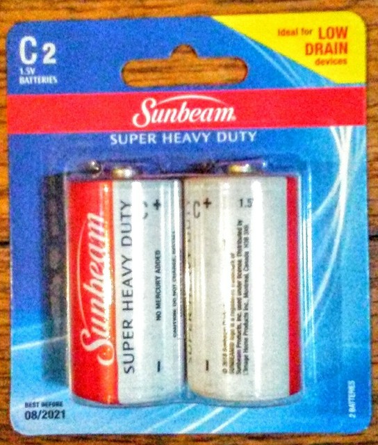 2 X 2pk Sunbeam 1.5v C Super Heavy Duty Low Drain Batteries for sale