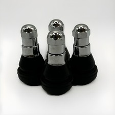 Chrome Tyre Valves TR413 Pack of 4. Rubber tyre valve with chrome sleeve