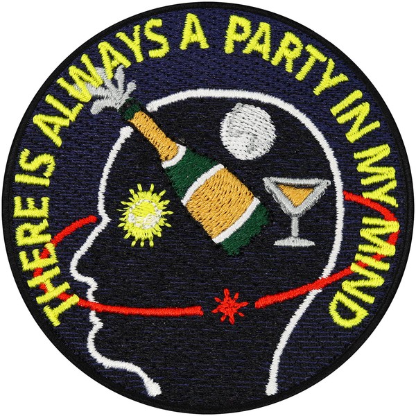 "Lustiger AufnäHer AufbüGler \"There Is Always A Party In My Mind\" Patch 70X70Mm"-image