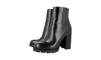 Prada Stiefelette Schuhe 1T137H Schwarz Leder Winter Sohle Neu 40,5 41 Uk 7.5