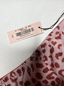 Victoria Secret L Red Pink Leopard Print Sleep Pajama Shorts NWT New