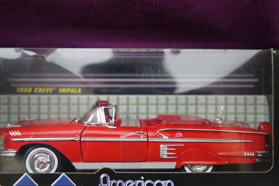 Motor Max 1:24 Scale 1958 Chevrolet Impala Convertible Diecast Car - Red Classic