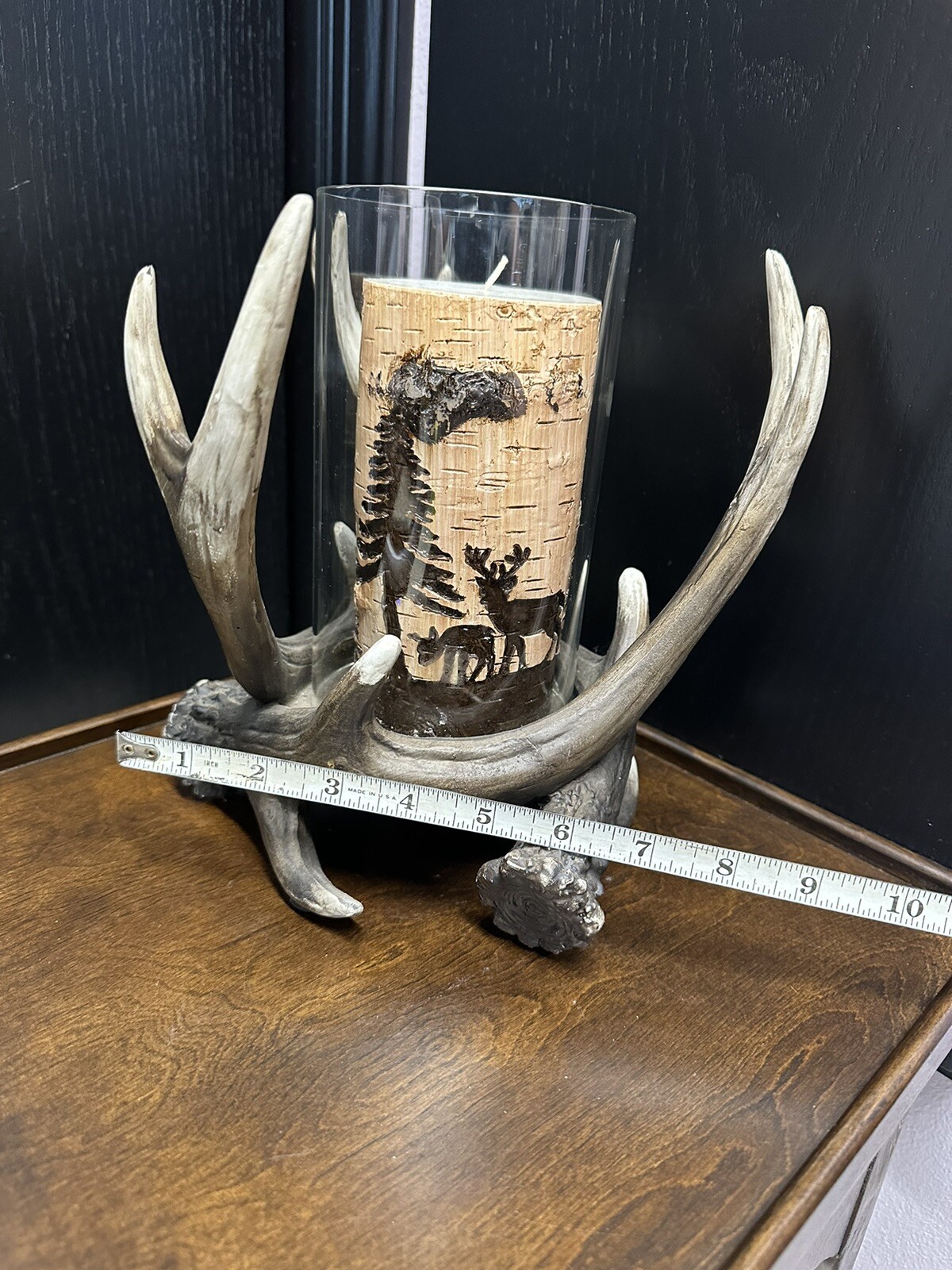 Antler Hurricane Candle Holder Home Designs Rustic Home Candle