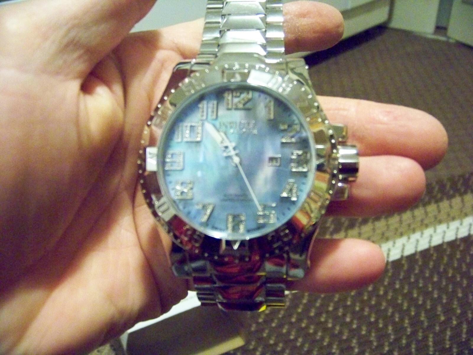 Invicta Automatic Excursion 56mm Silvertone/Diamo… - image 1