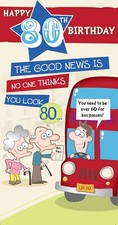 80th Birthday No-one Thinks You Look 80... - Funny 80th Birthday Card