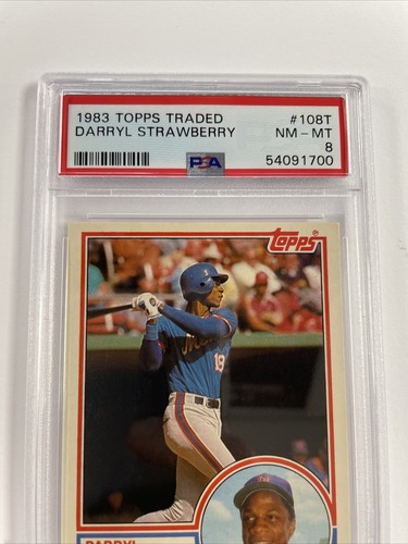 1983 DARRYL STRAWBERRY TOPPS TRADED #108T ROOKIE METS PSA 8 - Picture 2 of 7