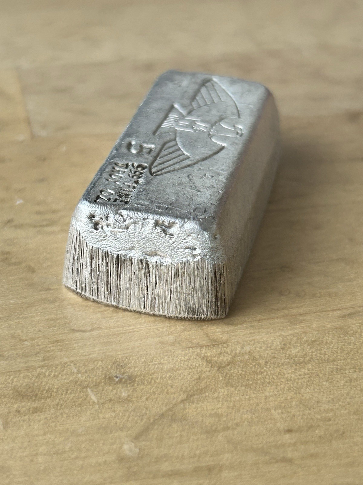 Vintage 5oz Montana Eagle Poured Silver Bar VERY RARE  Grail Piece!