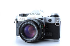 NEAR MINT Canon AE-1 Program Silver Film Camera NEW FD 50mm f1.4 Lens JAPAN