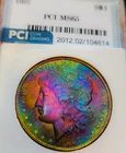 1887 MS65 MORGAN SILVER DOLLAR INTENSE TONING Mint State PCI