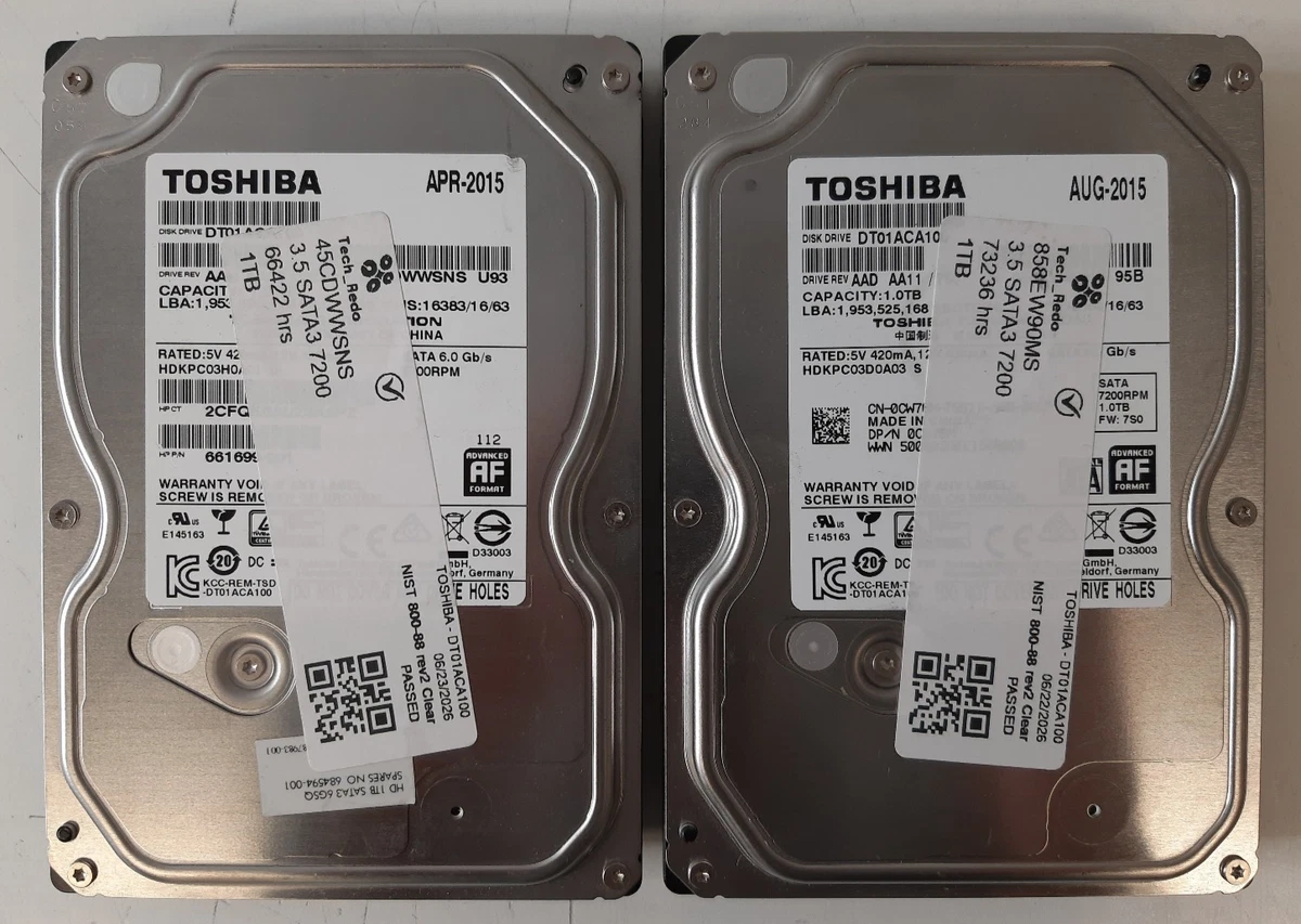 Toshiba SATA I 1 TB 3.5 in Form Factor Internal Hard Disk Drives