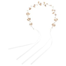 Golden Wedding Headband with Durable Leaves Bridal Hair Decoration