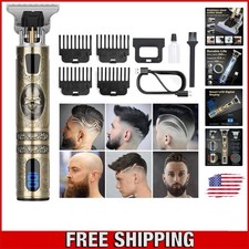 Cordless Rechargeable Hair Trimmer with Safety Features & Cleaning Kit - Bronze