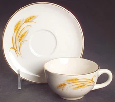 Homer Laughlin  Golden Wheat Cup & Saucer 222080