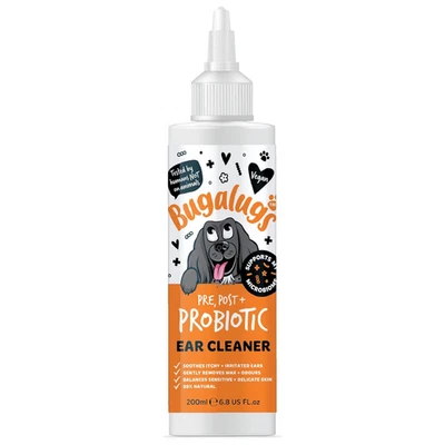 BUGALUGS PET CARE BUGALUGS Dog Ear Cleaner Pre & Probiotic Wax Dirt Head Shaking Clean Remedy