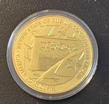 History of America US Constitution Ratification Collector Coin Mint Gold Layered
