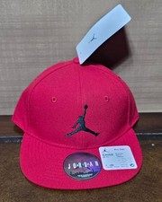 NIKE Jordan Pro Cap / Red With Black Jump Man / Child 4 7 /Adjustable NEW