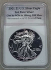 2001 American Silver Eagle WTC Ground Zero Recovered NCM Numistrust 1 oz .999