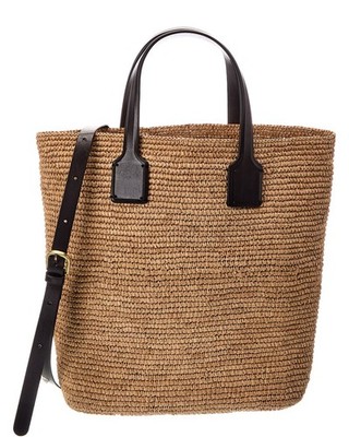 Dragon Diffusion Sacha Straw & Leather Tote Women's Black